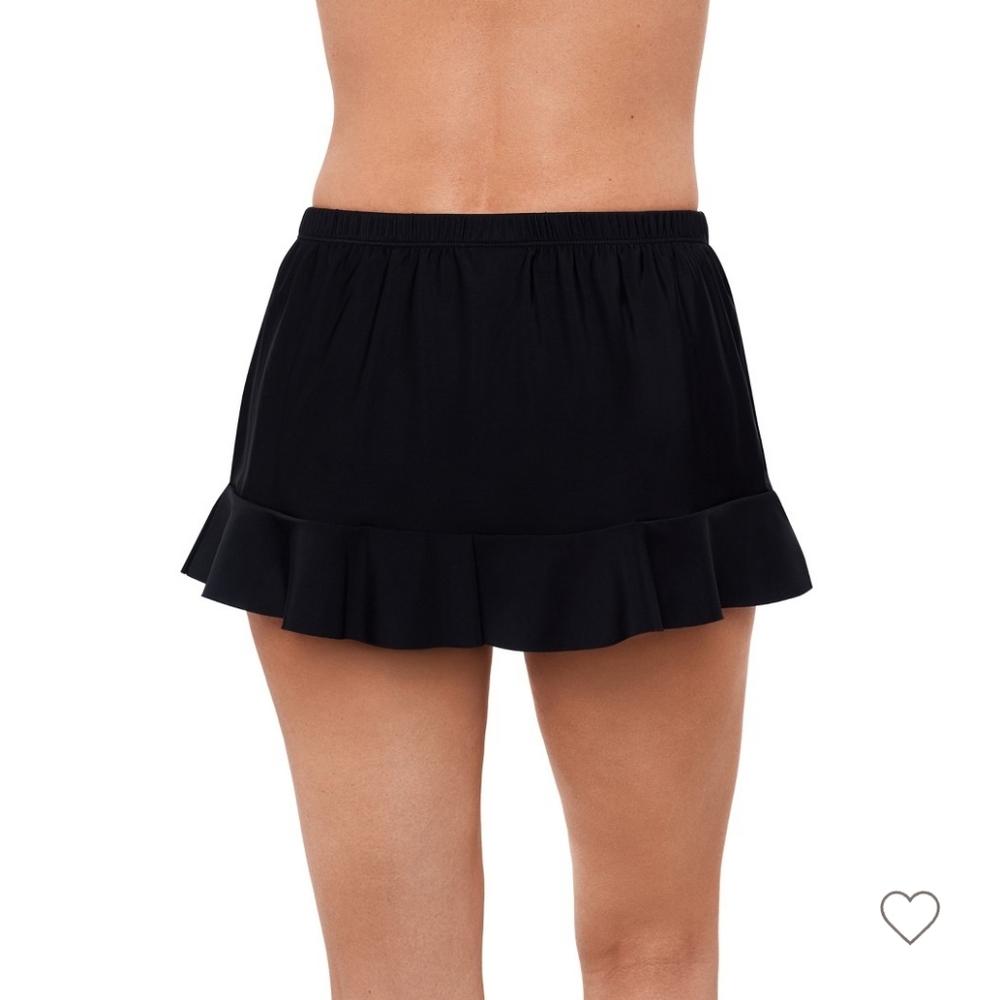 Aqua Green Black Ruffle-Hem Mermaid-Fit Modest Swimsuit Bottoms Swim Skort Skirt - Picture 7 of 15